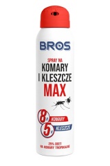 BROS Spray na Komary i Kleszcze MAX 120/90ml  /12/