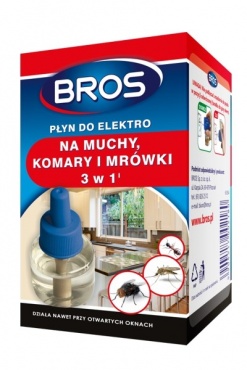 Zdjęcie 1 BROS Elektrofumigator zapas Płyn 3w1 na muchy komary i mrówki /12/