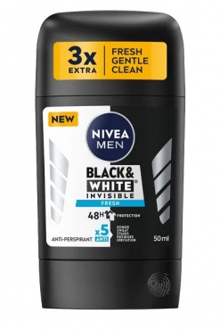 Zdjęcie 1 NIVEA Dezodorant MĘSKI w sztyfcie 50ml Invisible Black and White Fresh