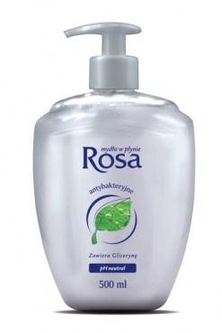 Zdjęcie 1 ROSA Mydło w płynie 500ml dozownik Antybakteryjne Białe Sensitive /18/